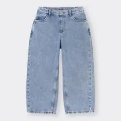 デニムプルオンワイドパンツ