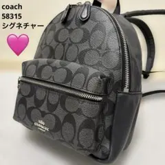 即発送　COACH リュック　ミニ ブラック シグネチャー 希少　58315