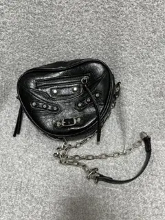 ブラックレザーショルダーバッグ