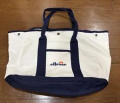 【早い者勝ち】ellesse トートバッグ キャンバス地 ネイビー　おしゃれのサムネイル