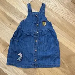 プーさん&ピグレット　刺繍デニムワンピース(サイズ98)のサムネイル