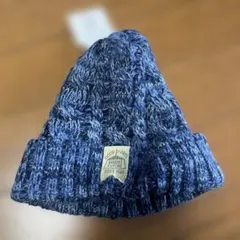 ケーブル編みニット帽 青系 46~50cm 新品未使用