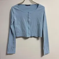 ✨良品✨ エモダ F カーディガン カットソー クロップド丈 綿 Y2K 水色