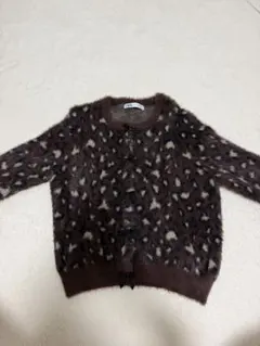 ZARA レオパード柄 シャギーニット カーディガン