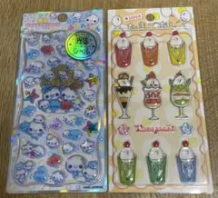 光るジュエルプチドロップ　ぷくぷくあわわちゃんシール　たまごあしパフェシール