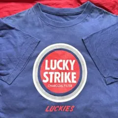 ラッキーストライク Tシャツ LUCKY STRIKE tシャツ L 青ネイビーのサムネイル