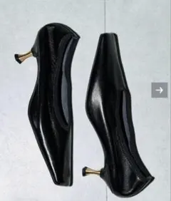 Le Talon GRISE 本革レザースクエアストレッチパンプス