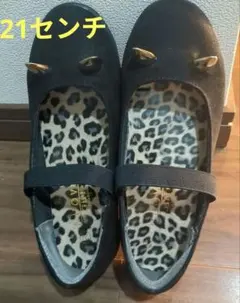 フォーマルシューズ　女の子　発表会　21センチ　黒　猫