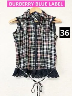 ❤️新品未使用❤️BURBERRY BLUELABELノースリーブブラウス36レース 