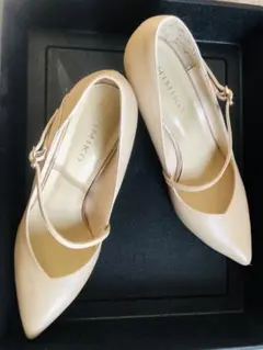 お値下げ卑弥呼 【撥水レザー】ポインテッドトゥストラップパンプス（24.5cm）