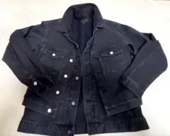 【自作】sacai風 レイヤード デニムジャケット 黒 XL