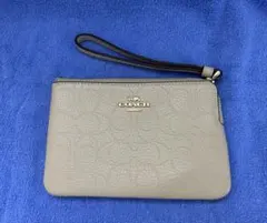 『美品』COACH コーナー ジップ リストレット・シグネチャー レザー