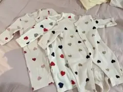 西松屋 ハート柄カバーオール 3枚セット