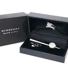 【ほぼ新品】バーバリーブラックレーベル ネクタイピン シルバー ホースロゴ 刻印