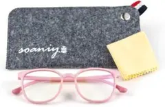 【新品】おしゃれde軽い！ ブルーライトカット メガネ キッズ ピンク