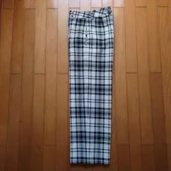 CABaN　ポリエステルコットン　チェックセミワイドパンツ