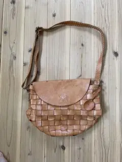 【中古】niko and…レザーメッシュショルダーバック