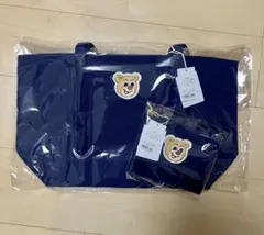 フェイラー　オールドテディワッペントートバッグ　ネイビー　ワッペンポーチ