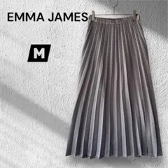 【EMMA JAMES】プリーツロングスカート /上品/エレガント♦︎ライトグレー