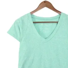 【美品】Planet Blue World VネックTシャツ ミントグリーン杢