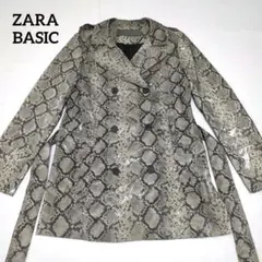ZARA BASIC ザラベーシック ヘビ柄 パイソン柄 コート ジャケット L
