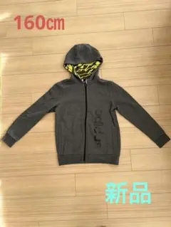 adidas 裏起毛　グレー パーカー フード付き