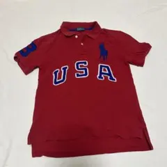 Polo by Ralph Lauren 赤 USA刺繍 ポロシャツ 150cm