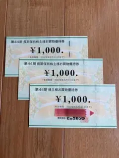 ビックカメラ 株主優待券 3000円分