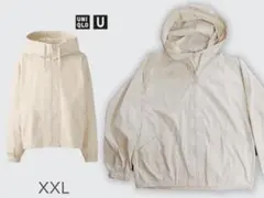 美品 ユニクロ U フーデッドブルゾン XXL ナチュラル
