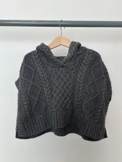 baby GAP グレー ケーブル編み ポンチョ 12-18ヶ月