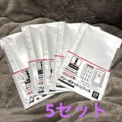6リング用 フリーポケットリフィル 20枚入り 5セット 新品　セリア　推し活