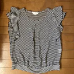 any FAM ストライプ フリル ノースリーブ 38サイズ