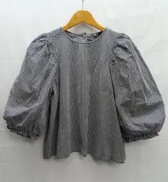 ZARA☆ザラ パフスリーブ ギンガムチェック ブラウス