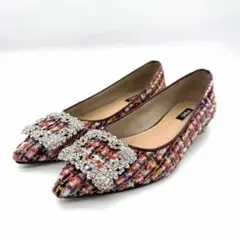 OHGA フラット ビジューパンプス 23cm ツイード セレモニー　美品