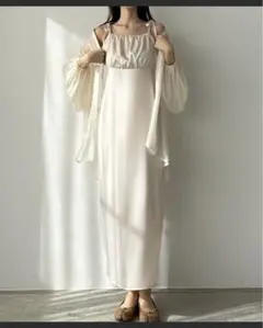 ルエレ　サテンキャミワンピ Iライン