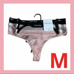 Calvin Klein ロゴシアーメッシュ トングTバック　3枚セット　M