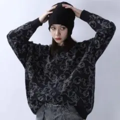 JEANASIS 【クロミ】ジャガードハイゲージニット