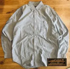 シャツ 古着 80s Eddie Bauer エディーバウアー XL 極美品 青