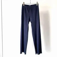 【希少✨】プリーツプリーズ　ロングパンツ　ストレート　4サイズ　ネイビー 希少✨】プリーツプリーズ ロングパンツ ストレート 4サイズ