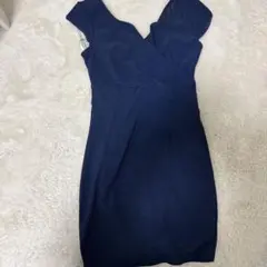 ネイビー ラップスタイル ドレス