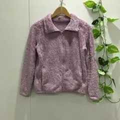 ユニクロ もこもこフリースジャケット くすみピンク Mサイズ 防寒