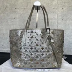 JIMMY CHOO SASHA/S メタリック 3色スタッズ トートバッグ