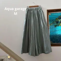 Aqua garage ロングスカートみたいなキュロットパンツ　グリーン　M