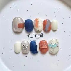 737【ベリーショート】ネイルチップ マグネット　もこもこネイル　個性派デザイン