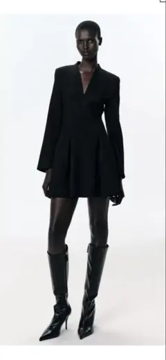 ZARAショルダーパッドミニワンピース