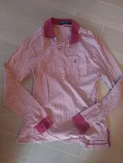 POLO GOLF RALPH LAUREN ポロシャツ Lサイズ赤白ストライプ