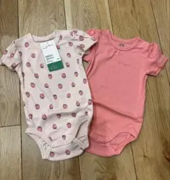 H&M イチゴ柄ロンパース2枚セット
