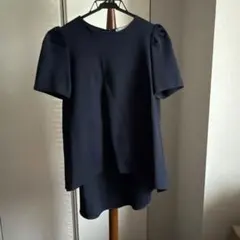 エムプルミエ 24SS オーガンジーパフスリーブカットソー ブラック 38