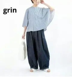 grin ブロードサークルプルオーバー シャツ ノーカラーブラウスのサムネイル