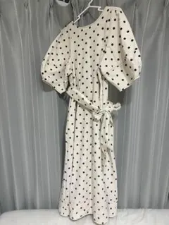 every very NICE CLAUP ドット柄 ウエストリボンワンピース